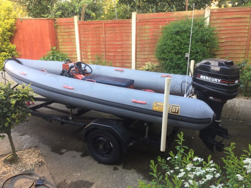 Flatacraft Force 4 4m Rib + 40hp Mercury 2 Stroke Outboard Engine Boat ...