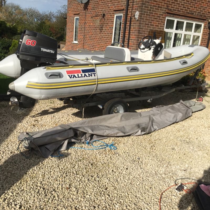 Rib Boat Valiant 4.9m Tohatsu 60hp Outboard New Fish Finder And Trailer ...