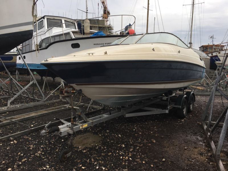 Bayliner 2252 Ls Cabin Cruiser Boat 7.3L Mercury Engine Project Trailer ...