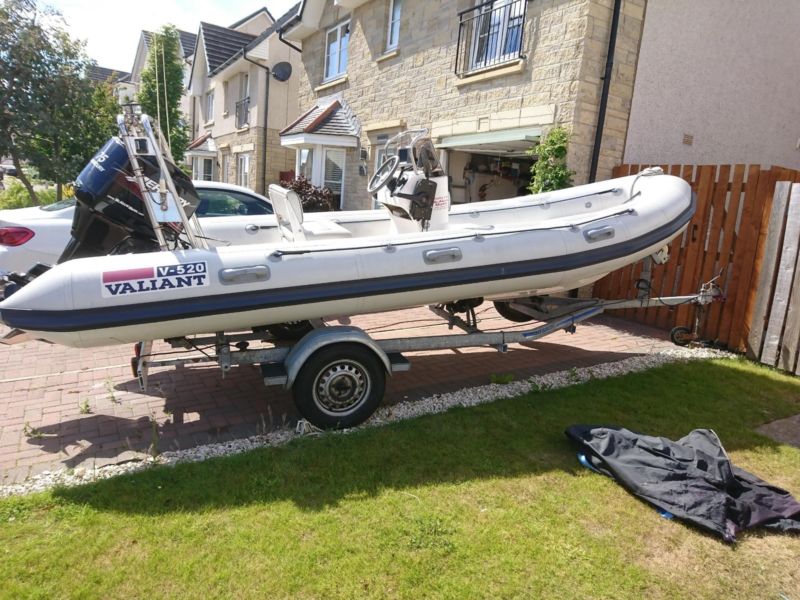 Valiant v-520 Rib 75HP Mercury And Hallmark Road Trailer - Excellent ...