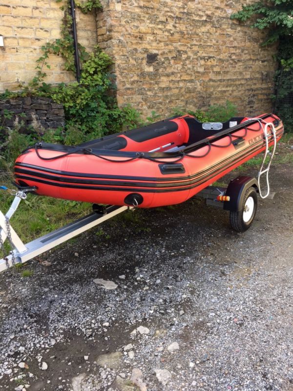 Quicksilver 380HD (Heavy Duty) Inflatable Dinghy And Road Trailer(No ...