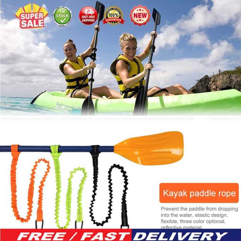 Elastic Canoe Paddle Leash Adjustable Portable Rowing Boat Accessories 