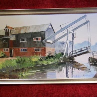 Harley Crossley Original Oil Paintings X 2 Canal Barge Narrow
