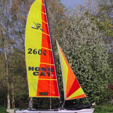 Hobie Cat 15 Club With Spinnaker And Cattrax Launching Trolley For